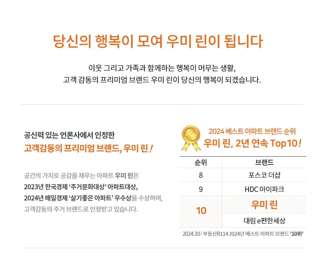 평택 고덕 우미린 브랜드소개